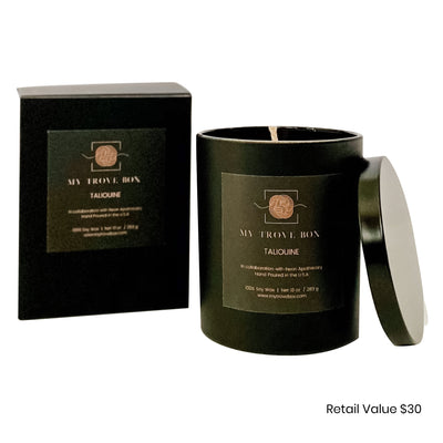 My Trove Box/Neon Apothecary Signature Scented Soy Candle in Tailouine (Black vessel) - My Trove Box