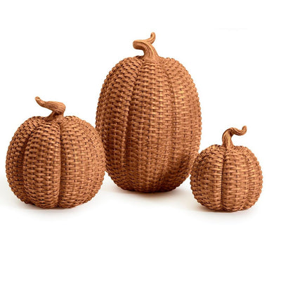 Basket Weave Pumpkins, Set of 3 - My Trove Box