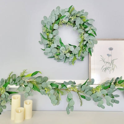 Eucalyptus and Green Rosemary Seeds Garland - My Trove Box