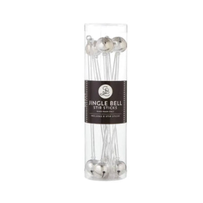 Jingle Bell Stir Sticks- Set of 8, Silver - My Trove Box