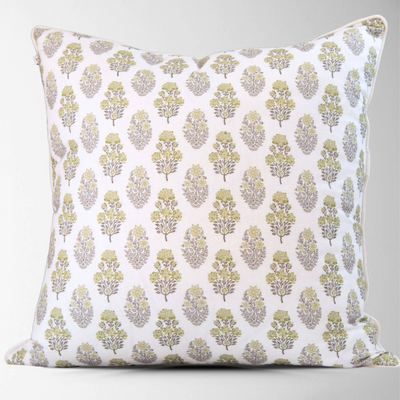 Vivienne Mughal Flower Pillow Cover in Sage - My Trove Box