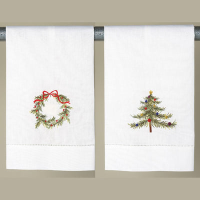 Christmas Wreath and Tree Guest Towel, Set of Two (2) - My Trove Box