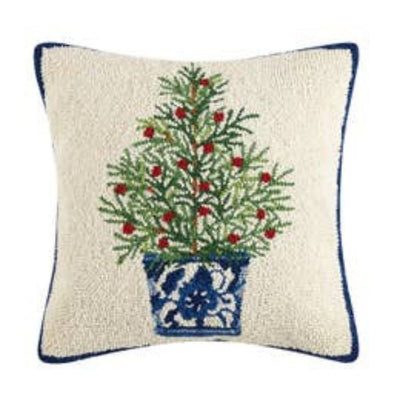 Holiday Chinoiserie Christmas Tree Hook Pillow (1) - My Trove Box