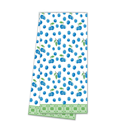 Blueberries with Green Trim Tea Towel - My Trove Box