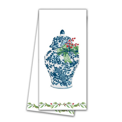 Ginger Jar with Berries Christmas Tea Towel - My Trove Box