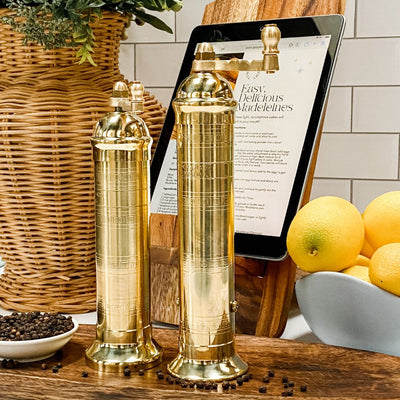 9" Brass Alexander Greek Pepper Mill (9 Inch) - My Trove Box