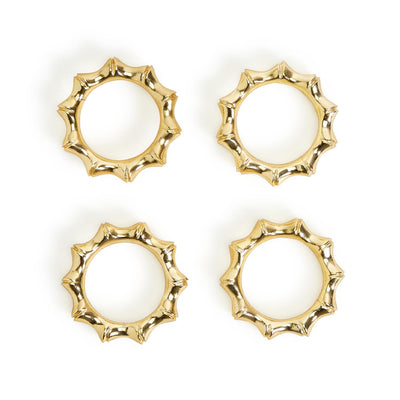 Bamboo Napkin Rings, Set of 4 - Gold - My Trove Box