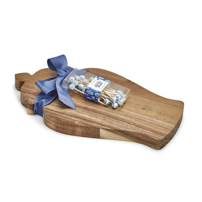 Ginger Jar Serving Board with 20 Reusable Bamboo Picks - My Trove Box