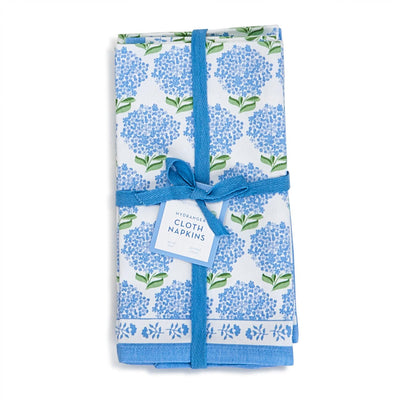 Cotton Printed Napkins, Set of 4: Hydrangea - My Trove Box