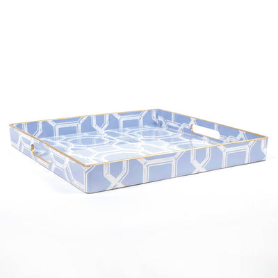 Decorative Serving Tray - Bamboo Fretwork Square - My Trove Box