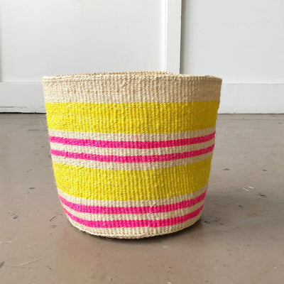 Woven Basket - Medium Pink & Sunshine - My Trove Box