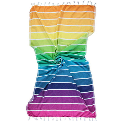 Rainbow Neapolitan Turkish Peshtemal Towel - My Trove Box